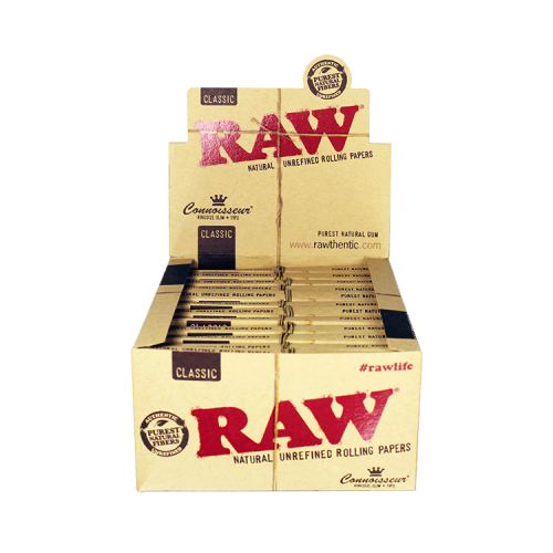 Raw Classic Connoisseur King Slim + Tips Box of 24 Packs - Why Spend More